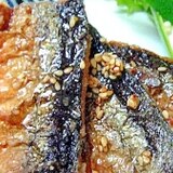 秋刀魚の揚げ焼き　胡麻醤油ドレッシングかけ